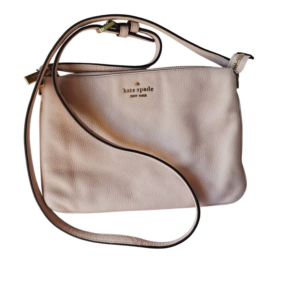 Kate Spade NewYork Crossbody Bag Leather Blush Pink Adjustable Strap Office Corp